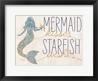 Framed Mermaid Kisses Starfish Wishes