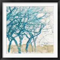 Framed 'Turquoise Trees I' border=