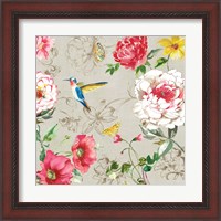 Framed 'Hummingbird Botanical II' border=