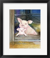 Framed Farm Family Pigs