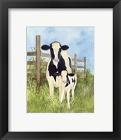 Framed 'Farm Family Cows' border=