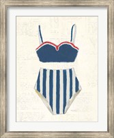 Framed Retro Swimwear III Newsprint