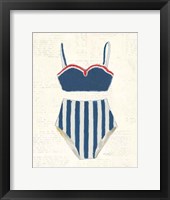 Framed Retro Swimwear III Newsprint