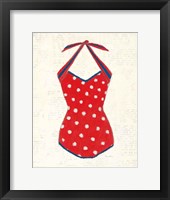 Framed Retro Swimwear II Newsprint