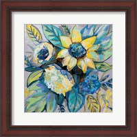 Framed 'Sage and Sunflowers I' border=