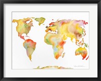 Framed Watercolor World Map