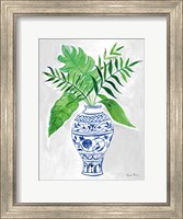 Framed Elegant Chinoiserie I Gray