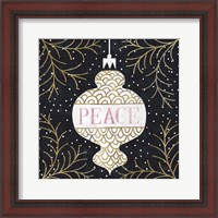 Framed 'Jolly Holiday Ornaments Peace Metallic' border=