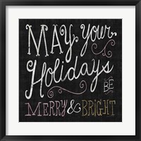 Framed Quirky Christmas Merry and Bright Metallic