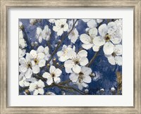Framed Cherry Blossoms I Indigo Crop