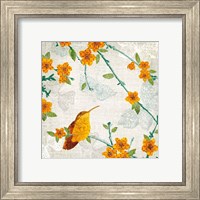 Framed 'Birds and Butterflies III' border=