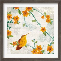 Framed 'Birds and Butterflies III' border=