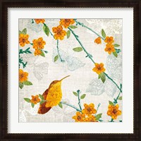 Framed 'Birds and Butterflies III' border=