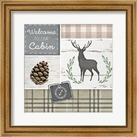 Framed 'Welcome to Our Cabin' border=