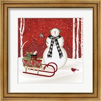 Framed 'Merry Snowman' border=