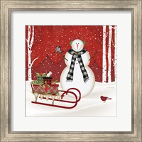 Framed 'Merry Snowman' border=