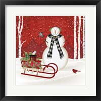 Framed 'Merry Snowman' border=