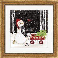 Framed 'Joy Snowman' border=