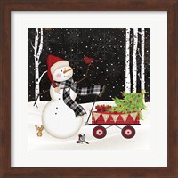 Framed 'Joy Snowman' border=