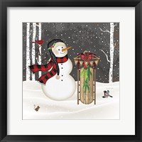 Framed 'Peace Snowman' border=