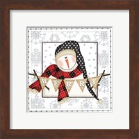 Framed 'Merry Snowman' border=