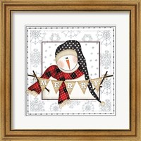 Framed 'Merry Snowman' border=