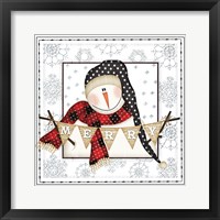 Framed Merry Snowman