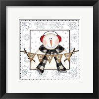 Framed 'Peace Snowman' border=