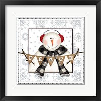 Framed 'Peace Snowman' border=