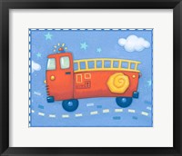 Framed Blue Firetruck