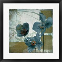 Framed Cerulean Poppies II