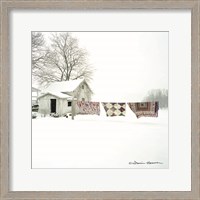 Framed Quilts in Snow