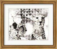 Framed 'Modern Black & White Cheetahs' border=