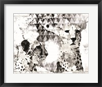 Framed Modern Black & White Cheetahs