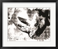 Framed Modern Black & White Rhino