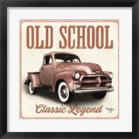 Framed 'Old School Vintage Trucks I' border=