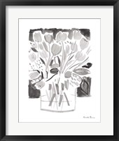 Lemon Gray Tulips I Framed Print