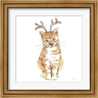 Framed 'Christmas Kitties III Square' border=