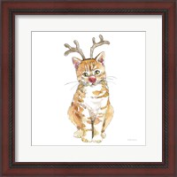 Framed 'Christmas Kitties III Square' border=