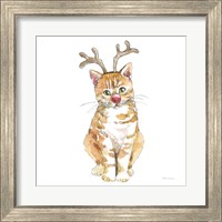 Framed 'Christmas Kitties III Square' border=