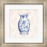 Framed 'Ginger Jar II Coral No Border' border=