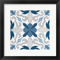 Gypsy Wall Tile 14 Blue Gray Framed Print