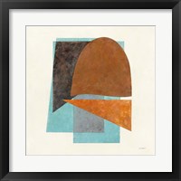 Framed 'Quintet II Turquoise' border=