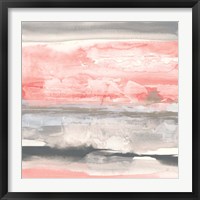 Framed 'Charcoal and Coral II' border=