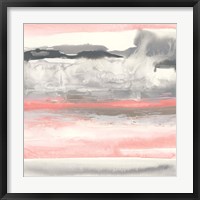 Charcoal and Coral I Framed Print