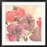 Framed 'Coral Blooms II Dark Green' border=