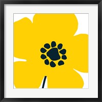 Pop Art Floral I Yellow Framed Print