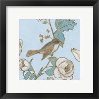 Framed 'Toile Birds I' border=