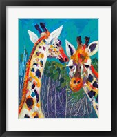 Framed Colorful Giraffes