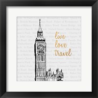 Framed 'Live Love Travel' border=